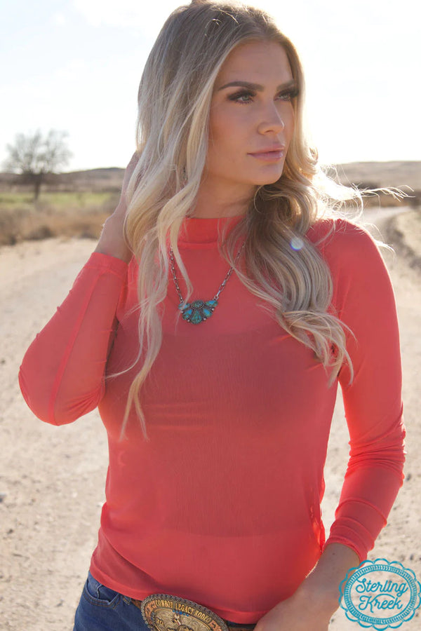 Meshed Out Coral Top