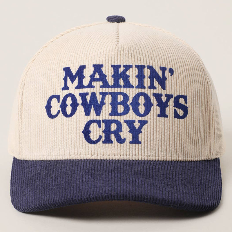 MAKIN' COWBOYS CRY Corduroy Trucker Hat: BROWN / One Size