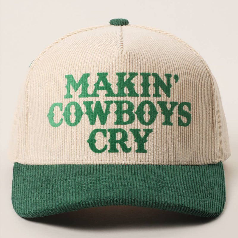 MAKIN' COWBOYS CRY Corduroy Trucker Hat: BROWN / One Size