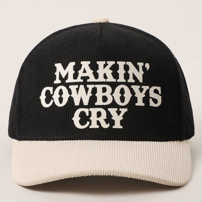 MAKIN' COWBOYS CRY Corduroy Trucker Hat: BROWN / One Size
