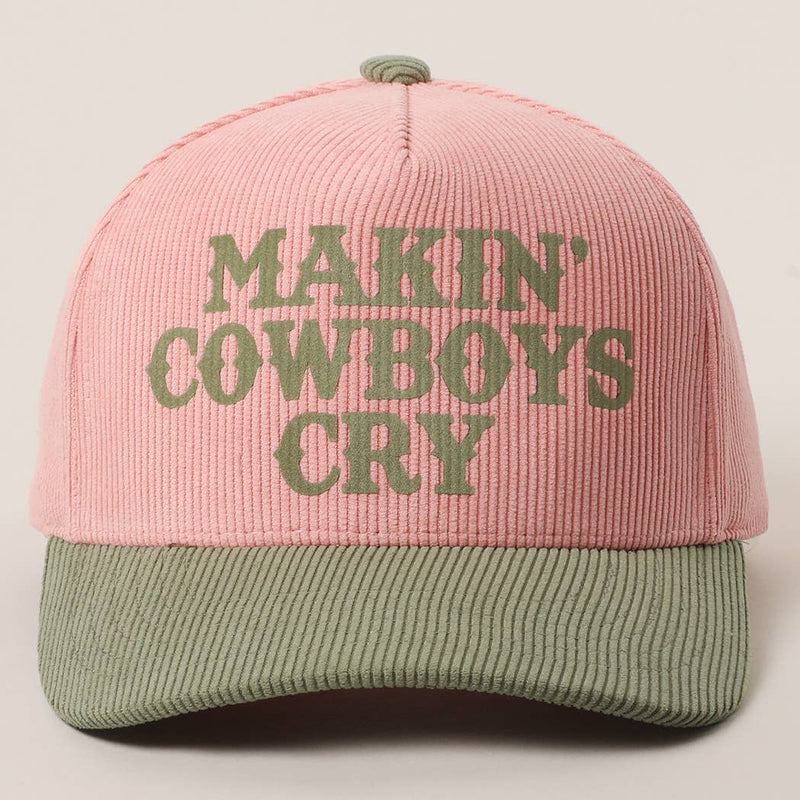 MAKIN' COWBOYS CRY Corduroy Trucker Hat: BROWN / One Size