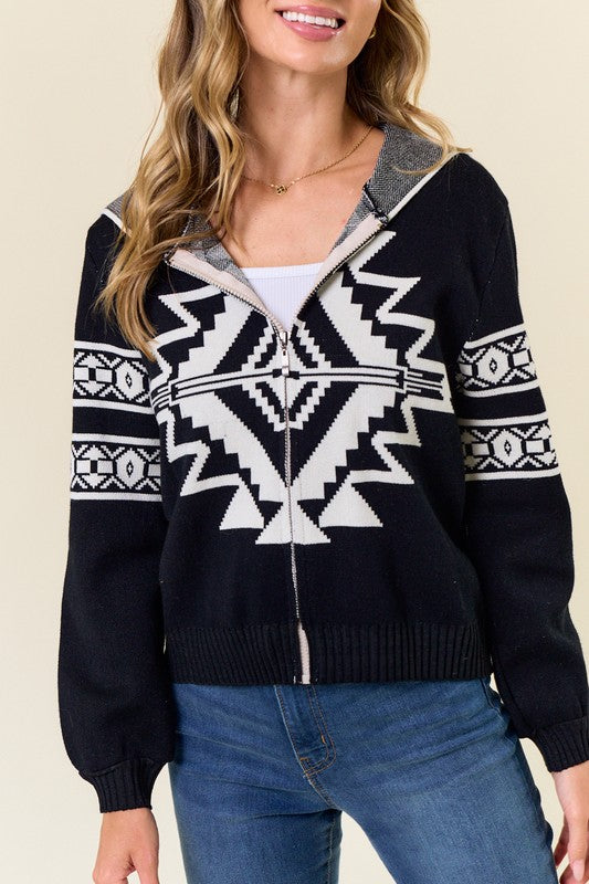 Southwest Zip up Hoodie Sweater