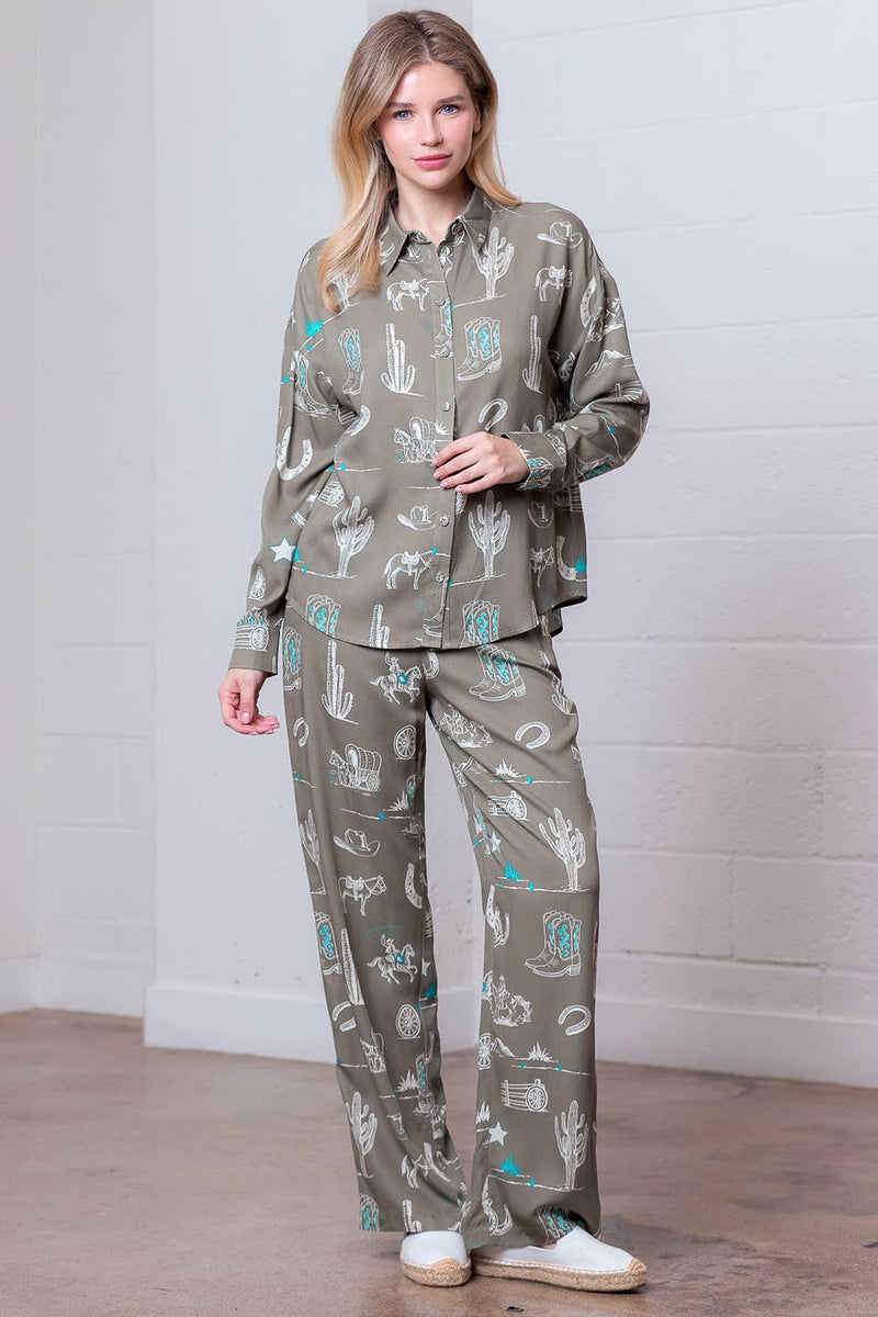 HIGH WAISTED LOOSE FIT PANTS