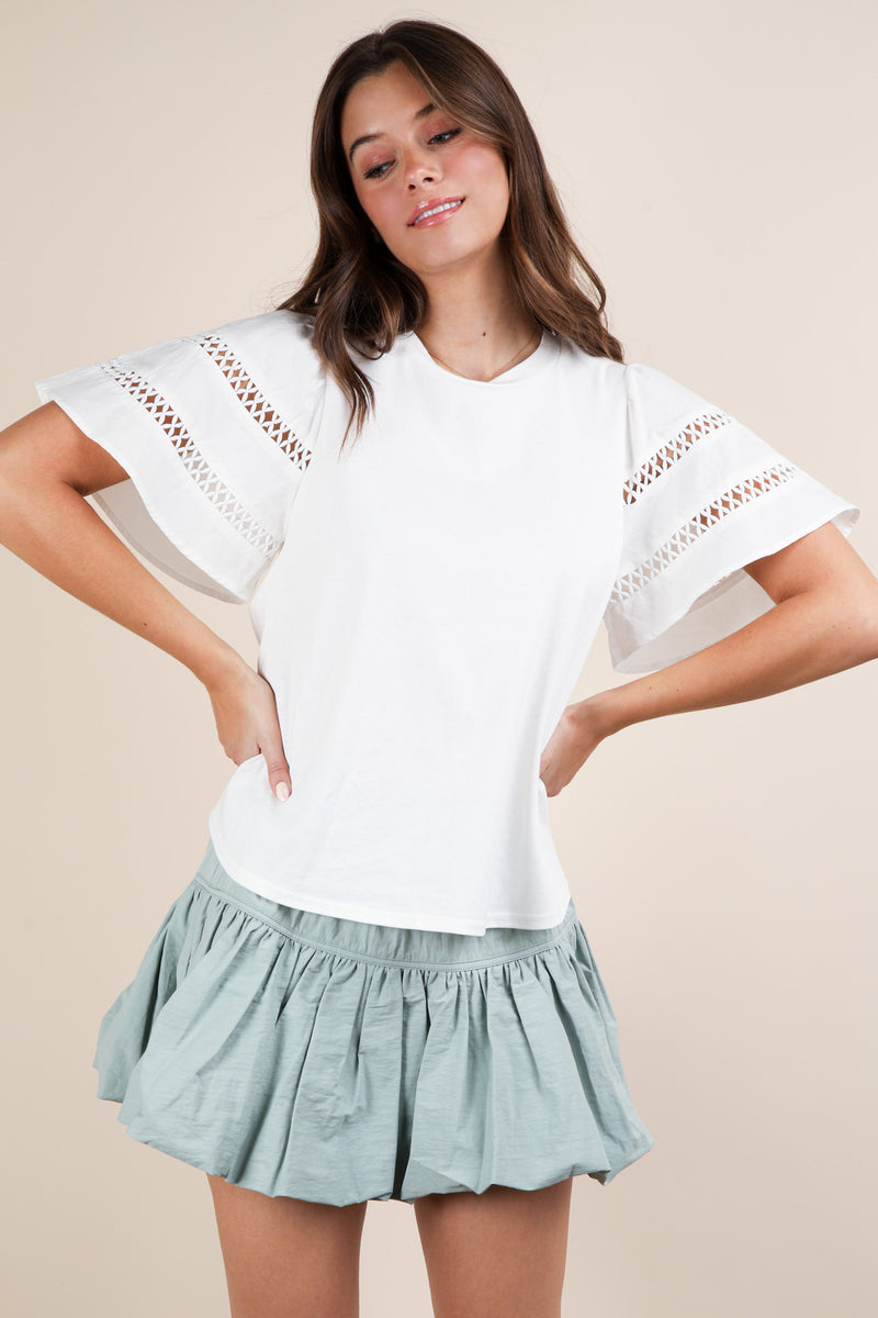 White Bell sleeve tee