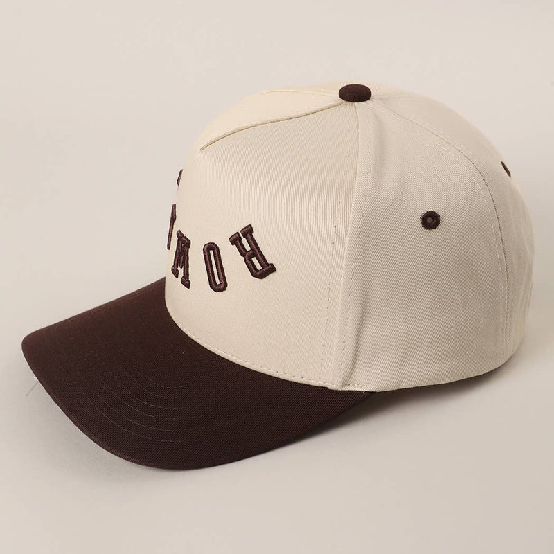 ROWDY Upside Down Embroidered Two-Tone Trucker in brown