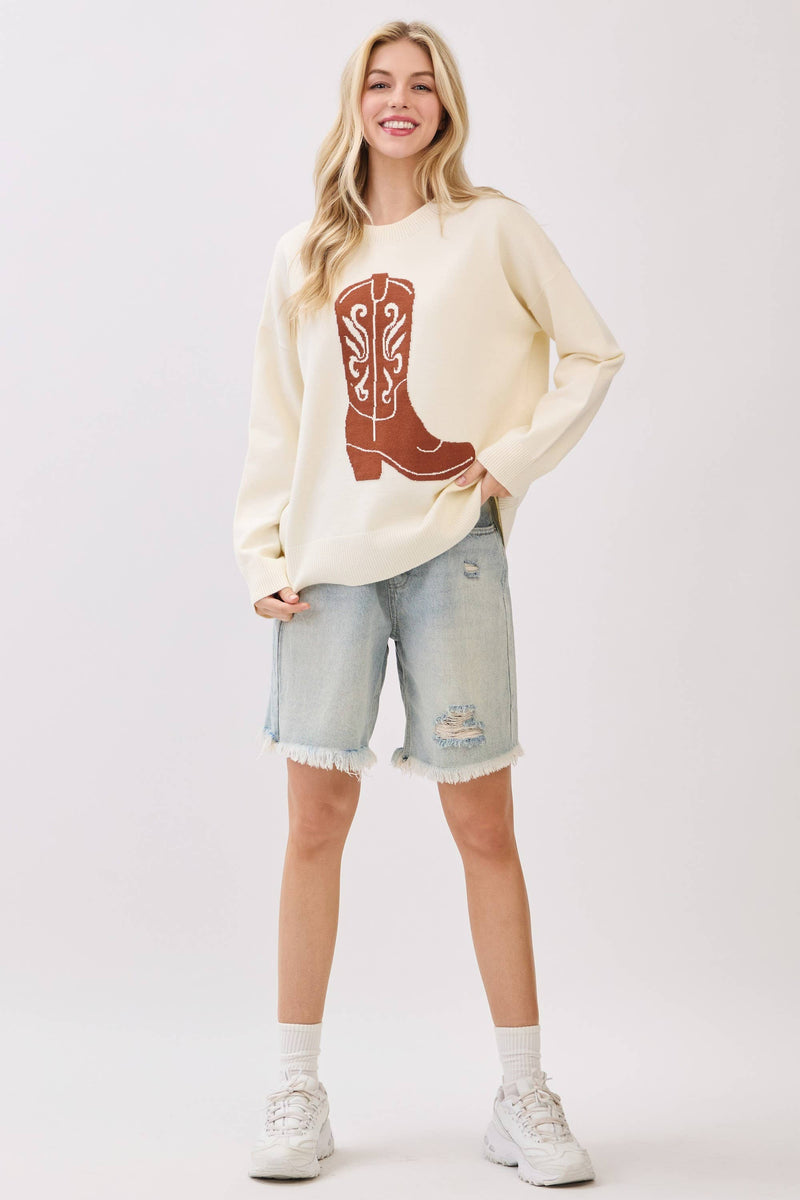 Cowboy Boot Knit Sweater