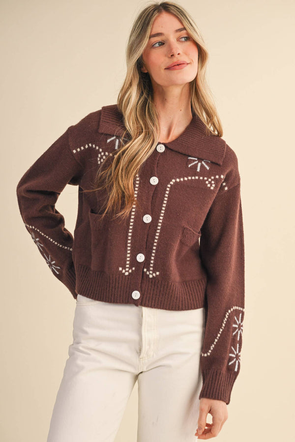 WESTERN DESIGN SWEATER CARDIGAN