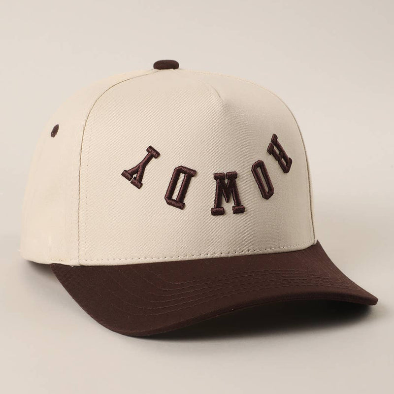 ROWDY Upside Down Embroidered Two-Tone Trucker in brown