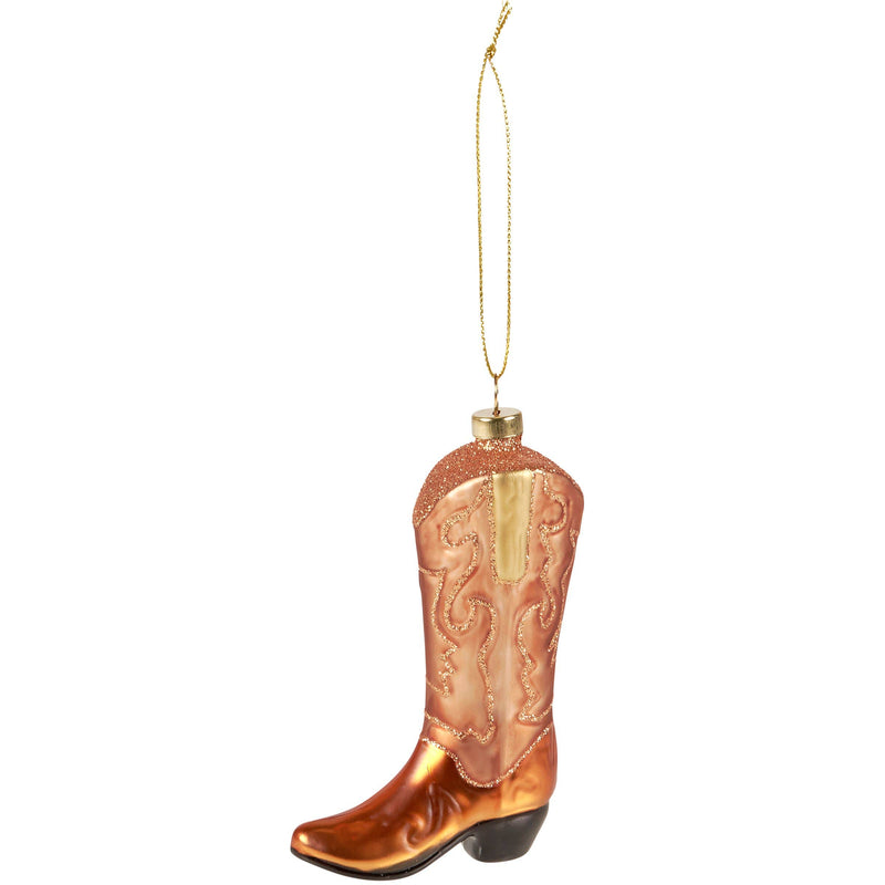 Glass Cowboy Boot Ornament