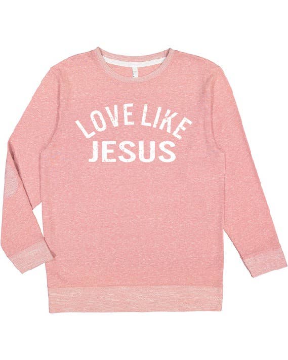 Love Like Jesus - French Terry Pink Crewneck