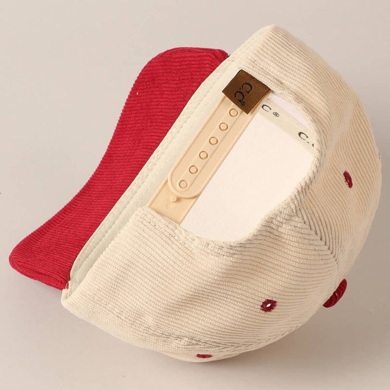 Put It On My Cowboy's Tab Two-Tone Corduroy Cap: Beige / ONE SIZE
