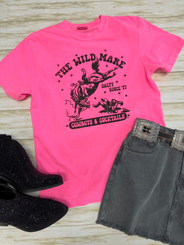 The Wild Mare neon pink tee