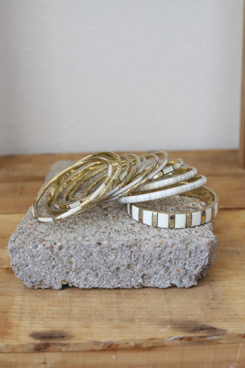 Bone Color Bangle Set