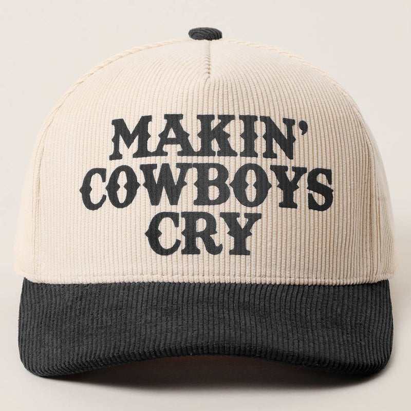 MAKIN' COWBOYS CRY Corduroy Trucker Hat: BROWN / One Size