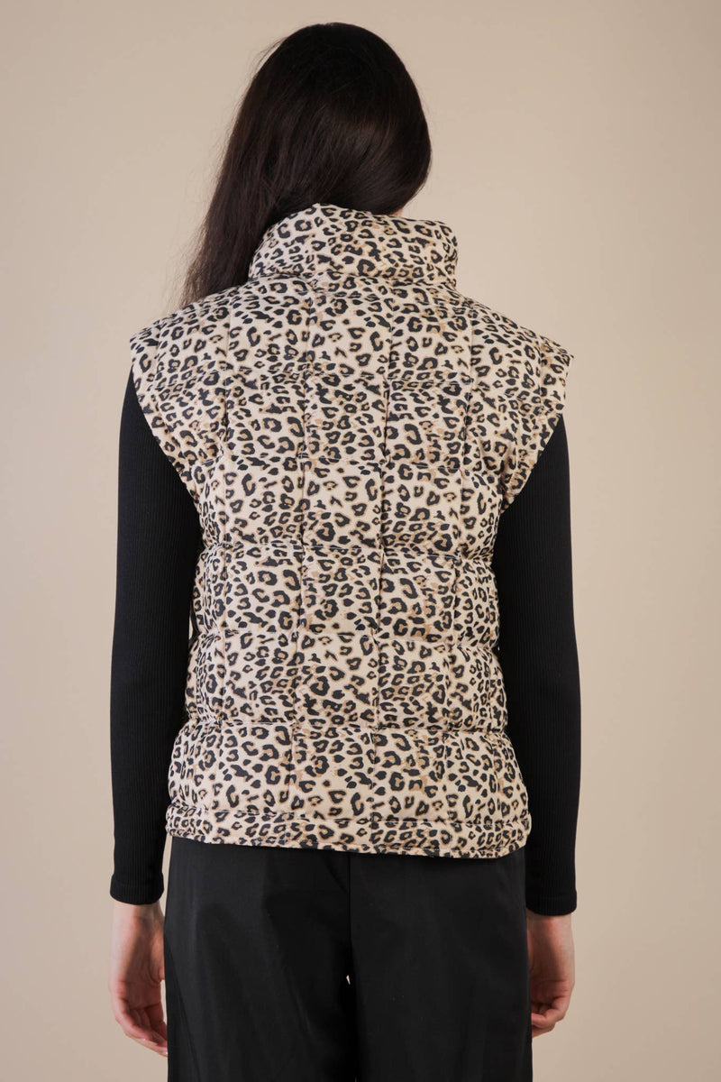 Solid & Leopard Puffer Padded Warm Vest