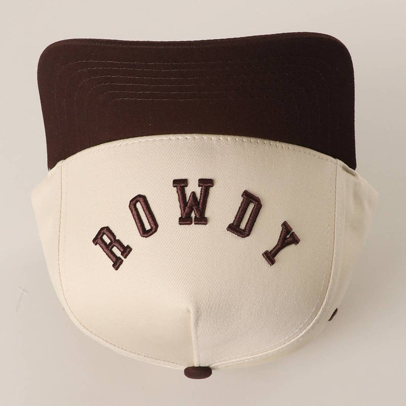 ROWDY Upside Down Embroidered Two-Tone Trucker in brown