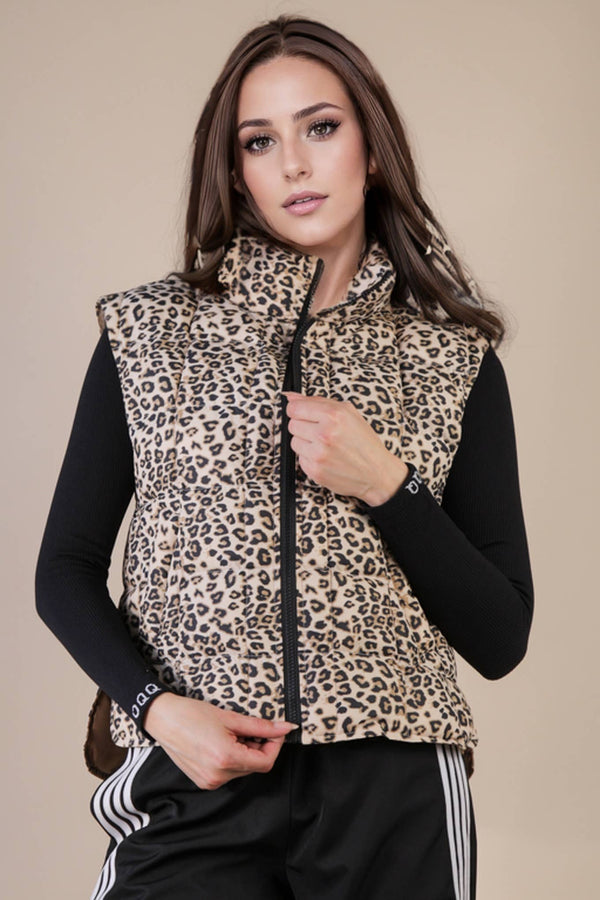 Solid & Leopard Puffer Padded Warm Vest