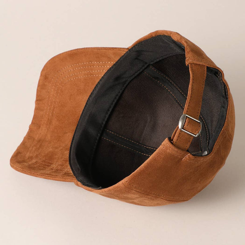 Howdy Darlin Patch Suede Baseball Cap: COGNAC / ONESIZE