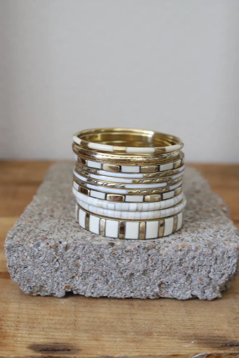 Bone Color Bangle Set