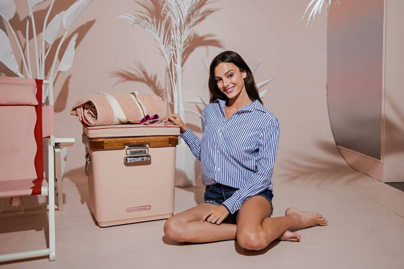 Classic Stripe Poplin Button Down Shirt: Navy Stripe