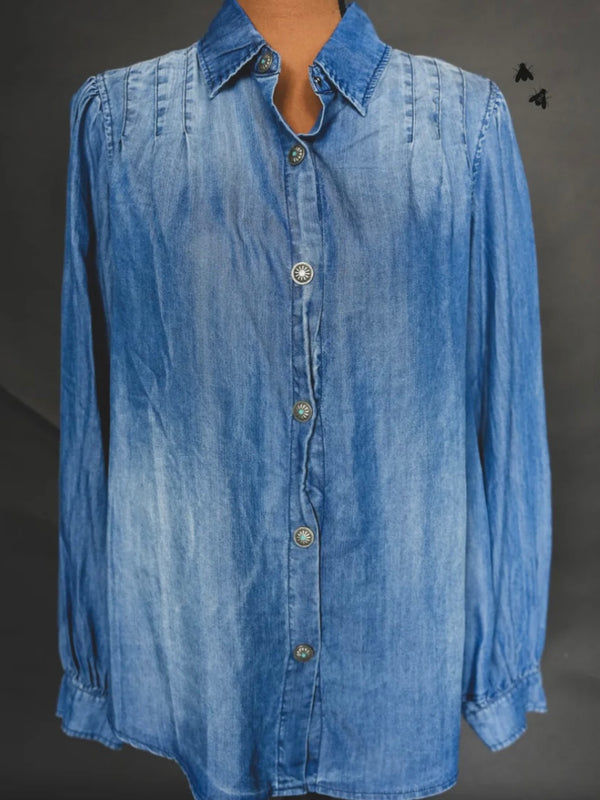 Cowboys Blues Denim concho Button down