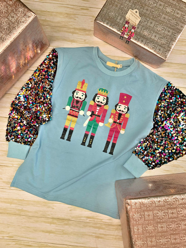 Nutcracker Top With Sequin Long Sleeve