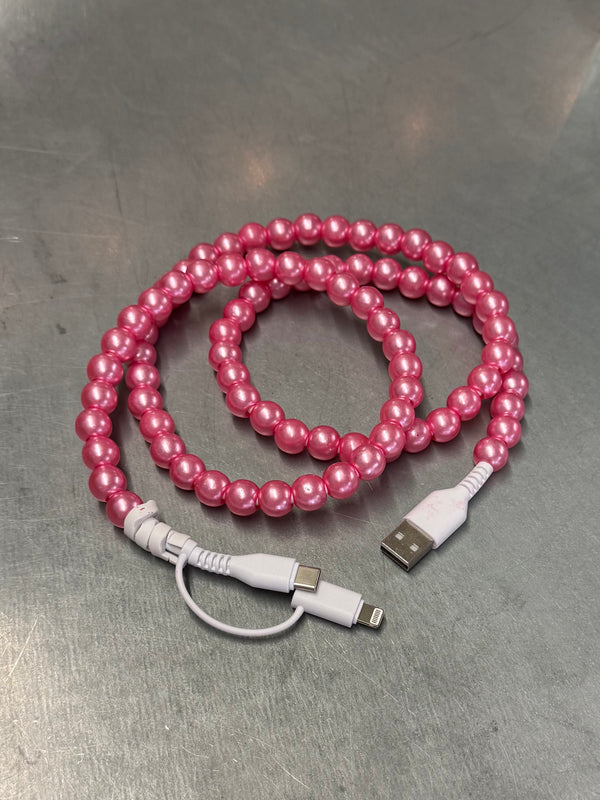 Candy " Pink Pearl" 2 in 1 Phone Charger