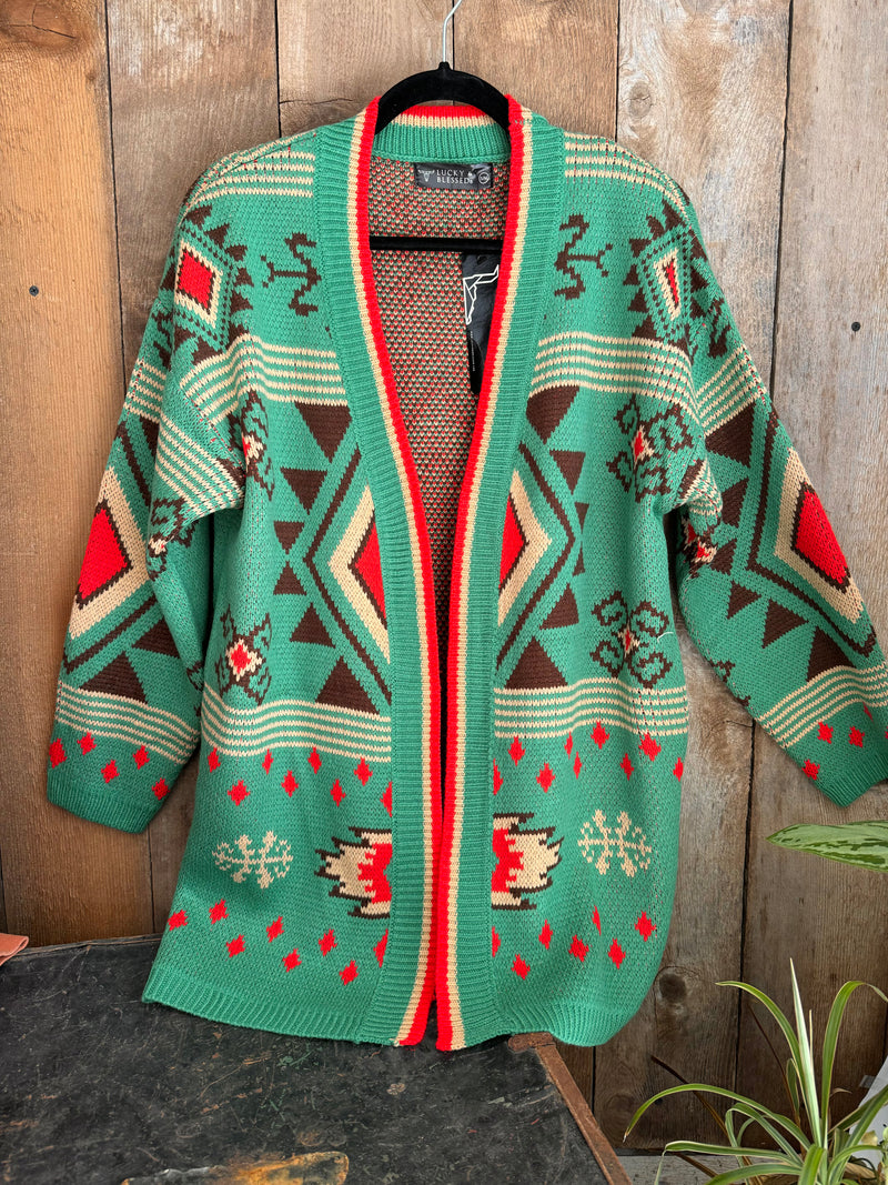 Jade Aztec Long Sleeve Knit Cardigan