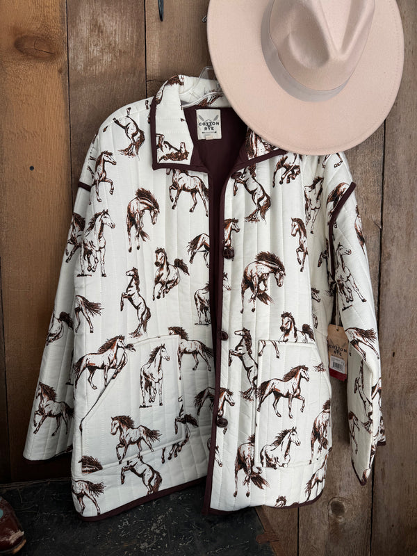 Cotton & Rye quilted Horse print jacket