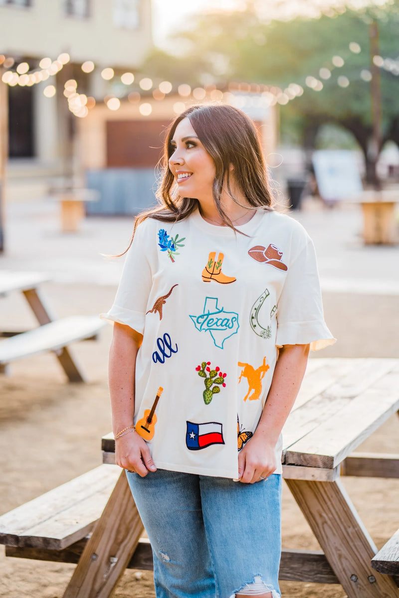 Deep in the Heart of Texas Embroidered Tee