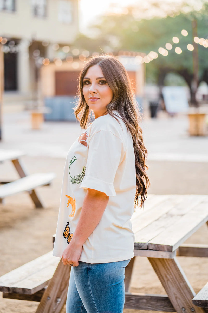 Deep in the Heart of Texas Embroidered Tee