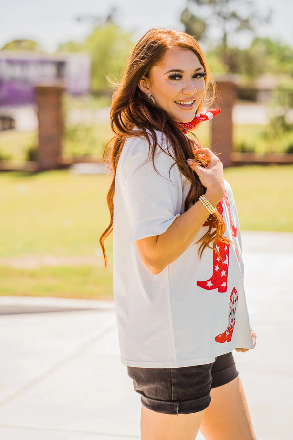 Walk the Line Embroidered Tee