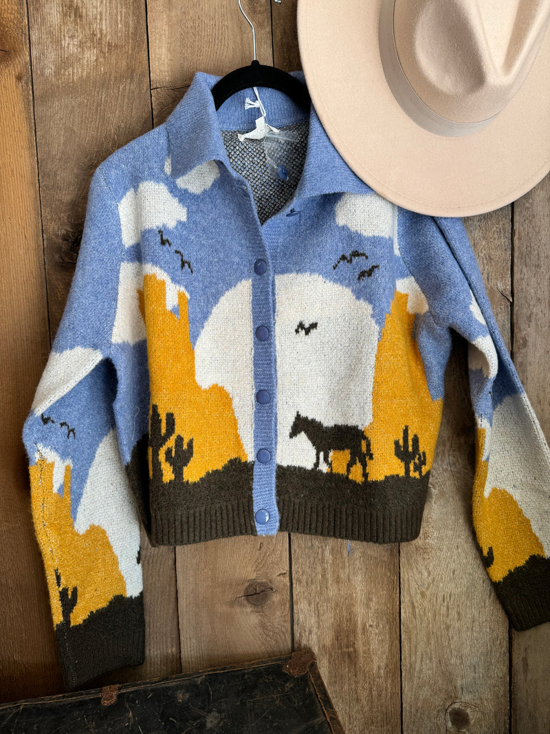 Desert Sunrise Horse Cardigan