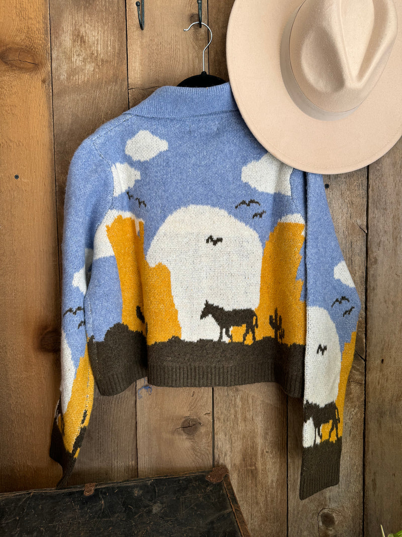 Desert Sunrise Horse Cardigan