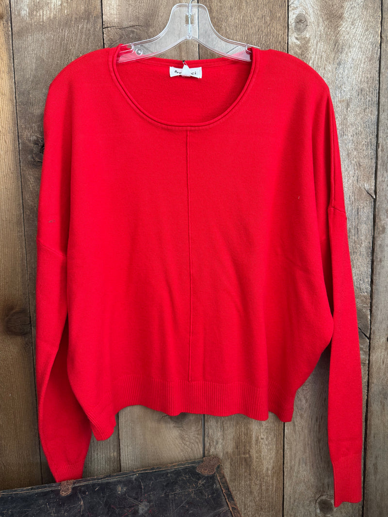 Red Soft Basic Crew sweater