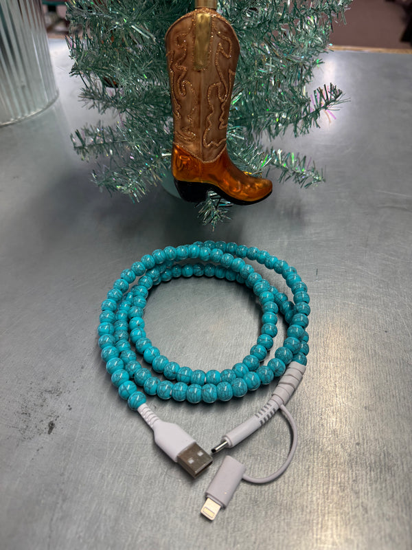 Turquoise charging cable phone charger