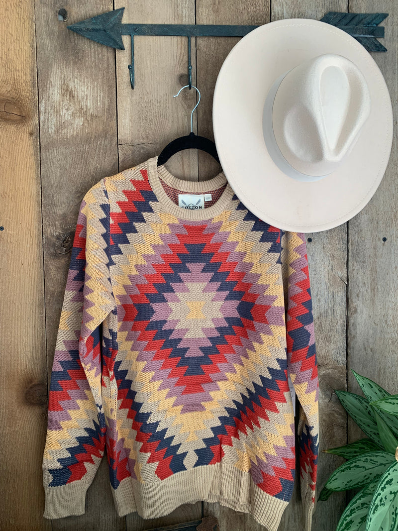 Cotton & Rye southwest geometric print sweater
