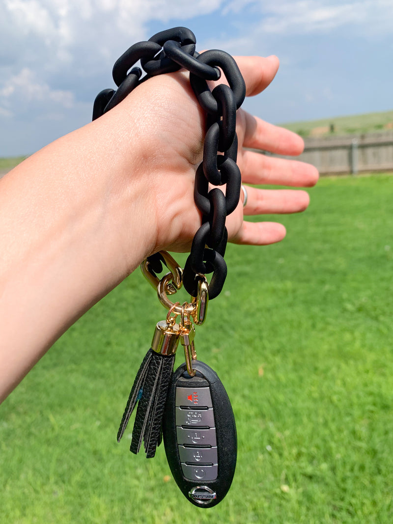 Assorted Matte Chain Link Wrist Keychains