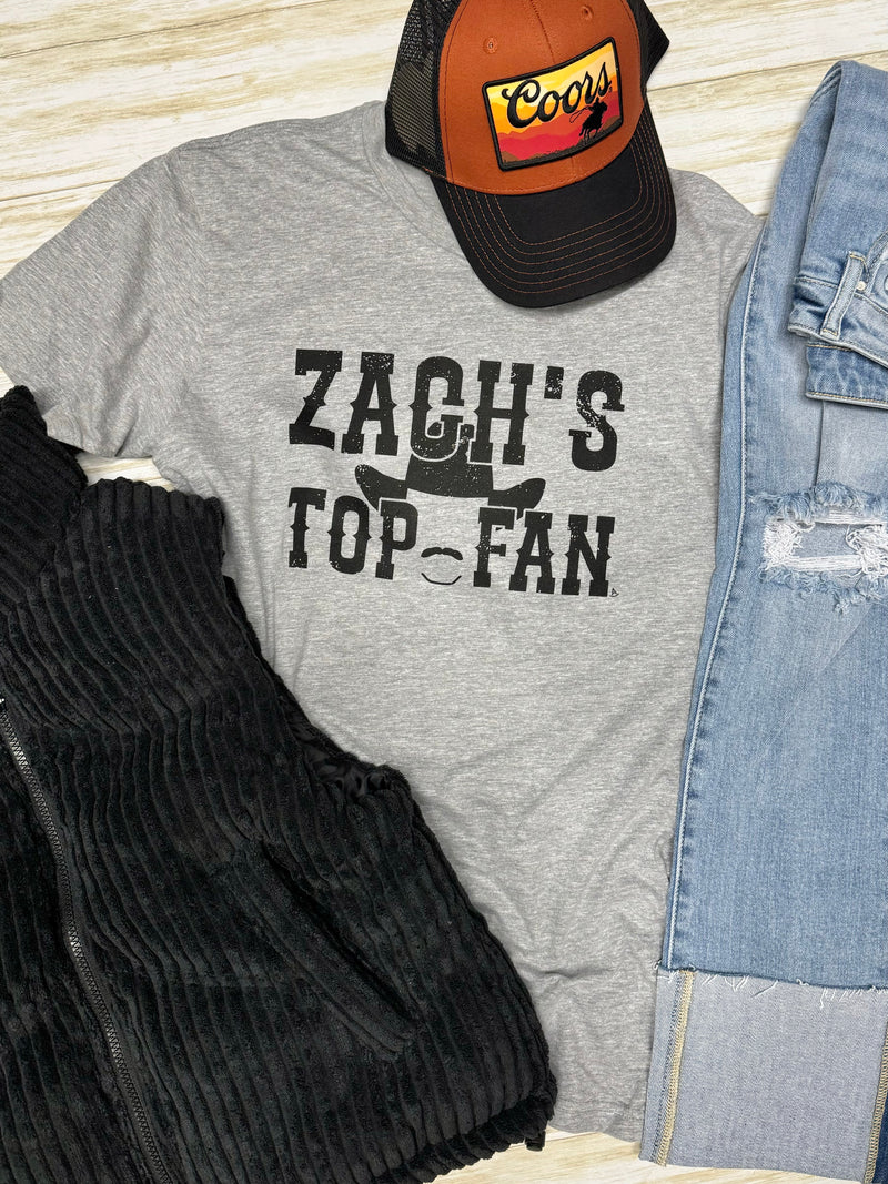 Zach's Top Fan graphic tee