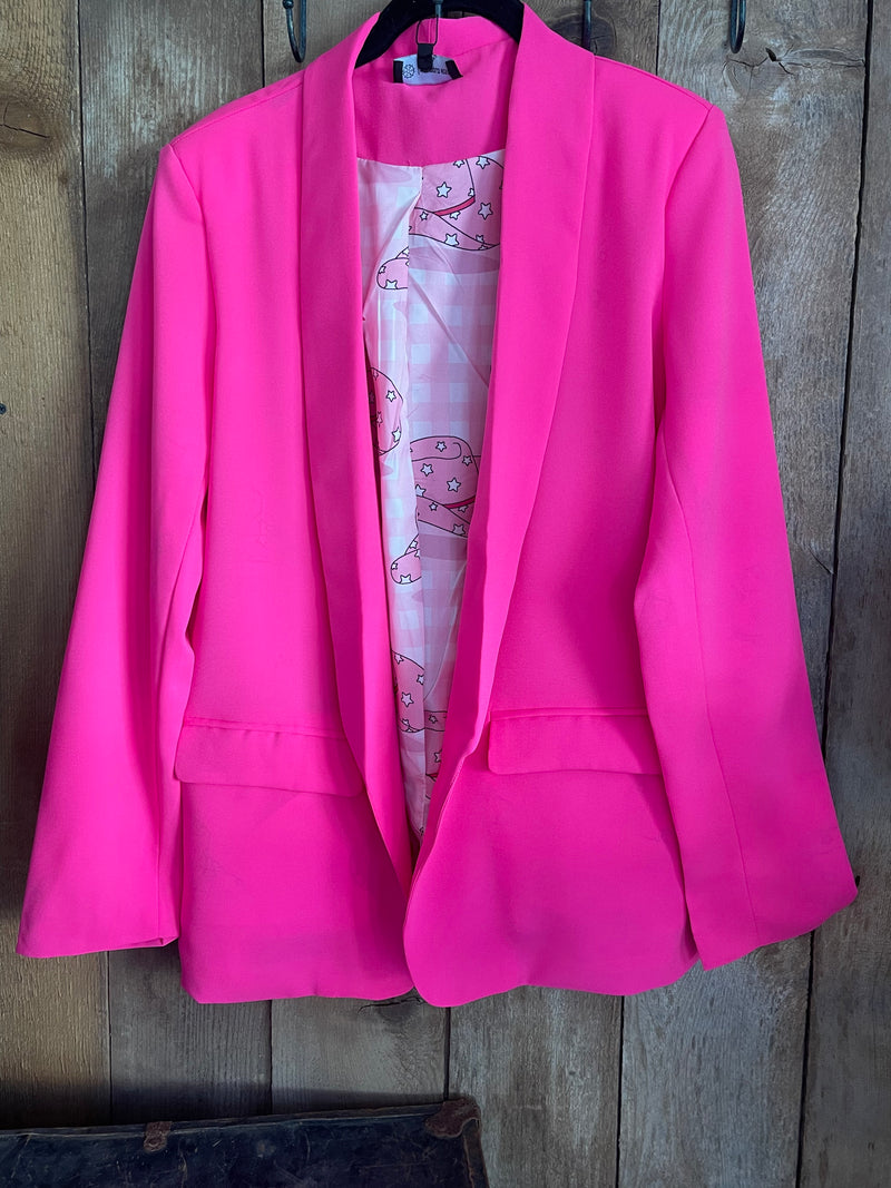 Hot Pink Boss Lady Blazer *reg/plus size*