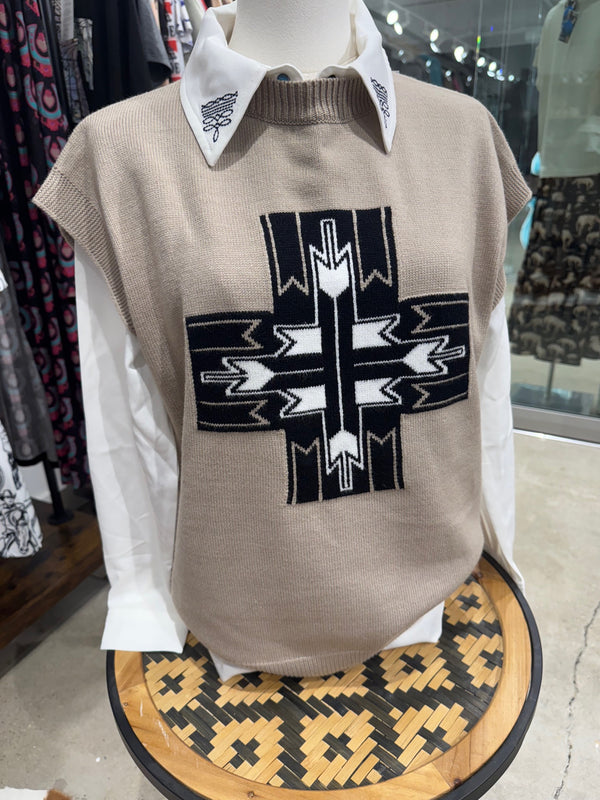 Santa Fe cross western sweater vest