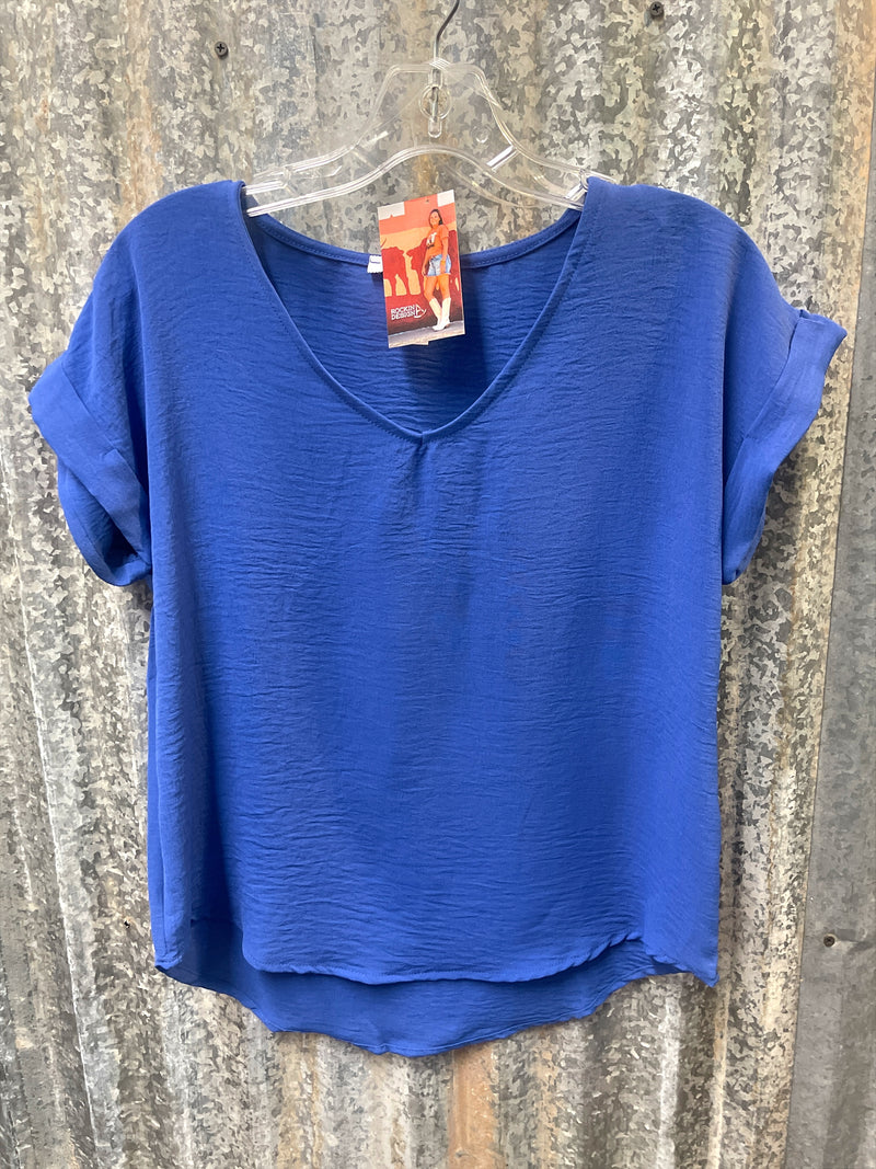 Royal Blue V-Neck Airflow Top