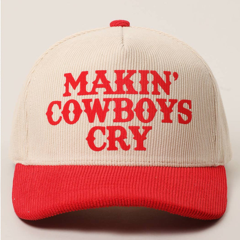 MAKIN' COWBOYS CRY Corduroy Trucker Hat: BROWN / One Size