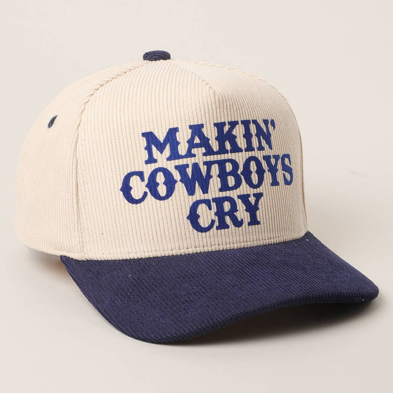 MAKIN' COWBOYS CRY Corduroy Trucker Hat: BROWN / One Size