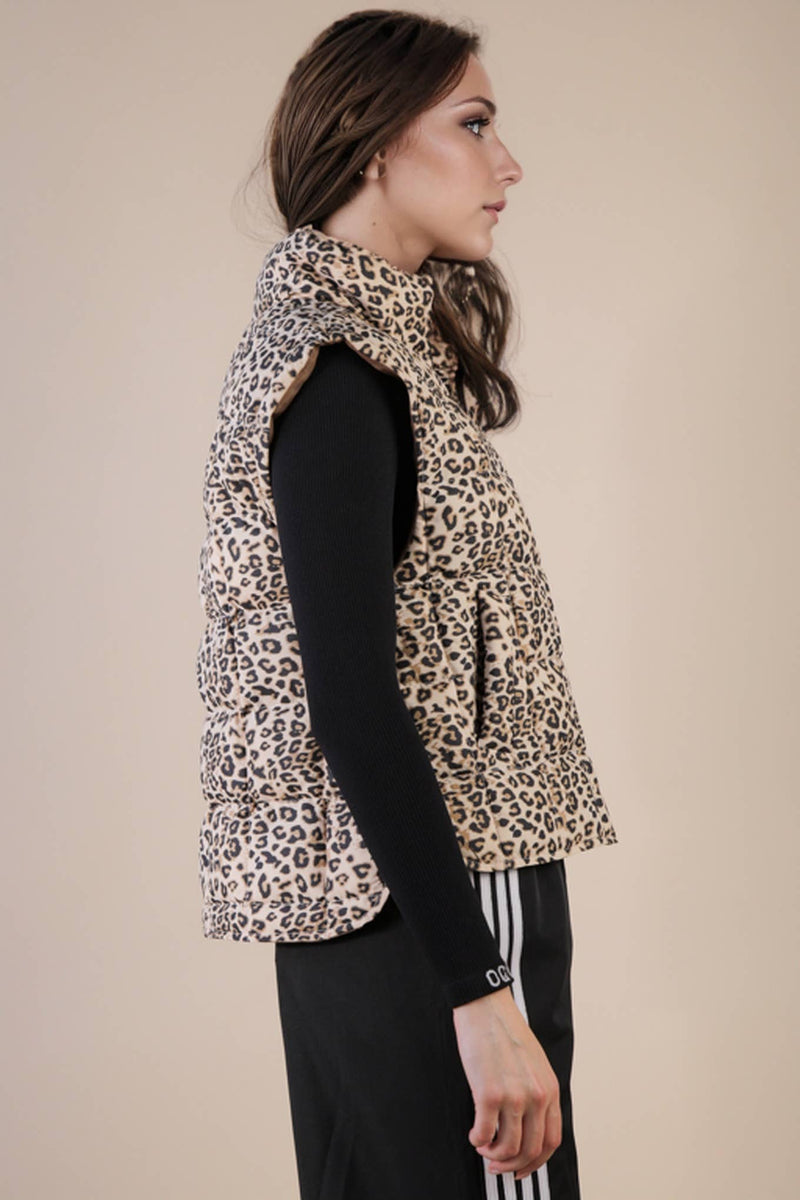 Solid & Leopard Puffer Padded Warm Vest