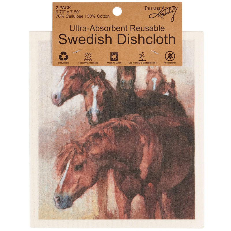 Wild Horses Swedish Dishcloth Set