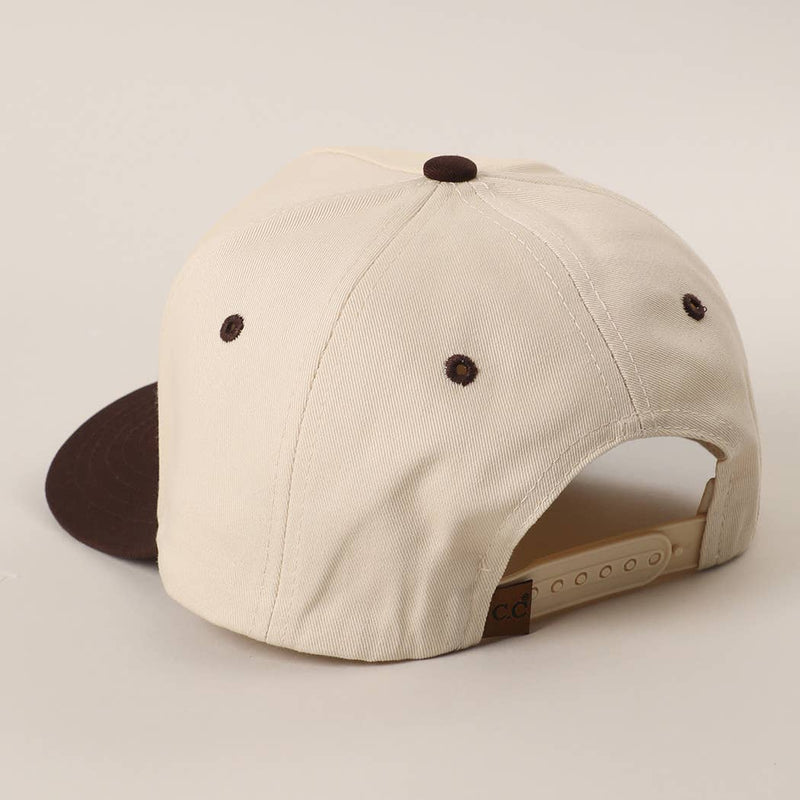 ROWDY Upside Down Embroidered Two-Tone Trucker in brown