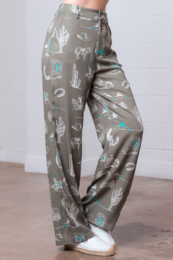 HIGH WAISTED LOOSE FIT PANTS