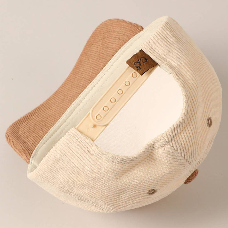 Put It On My Cowboy's Tab Two-Tone Corduroy Cap: Black / ONE SIZE