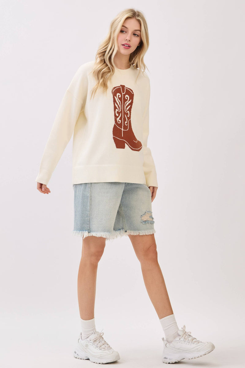 Cowboy Boot Knit Sweater